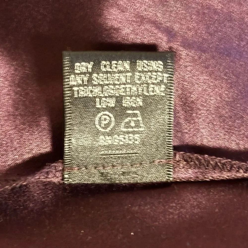 Lafayette 148 Size 6 Purple 100% Silk Chiffon Long Sleeve Blouse Career - Picture 8 of 8